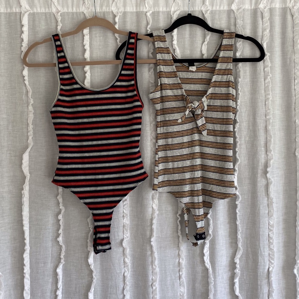 Windsor Striped Bodysuits Tank Tops Size S